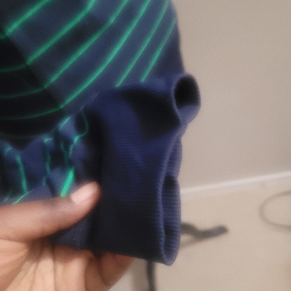 Lululemon Asana Jacket Size 6 Blue Green Stripped Full Zip Thumb Hole Yoga women - Picture 9 of 15